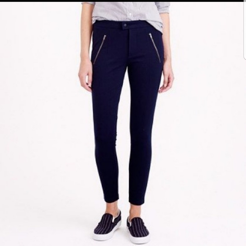 J. Crew pixie snap front navy blue pants